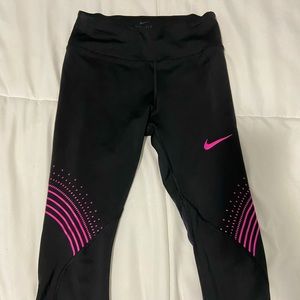 Nike Workout Leggings | Pink Logo & Detailing